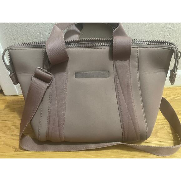 Dagne Dover Neoprene Medium Size Carryall Mauve Dune Top Zip Tote Crossbody - Picture 3 of 11